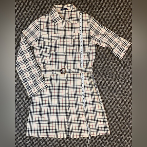 Burberry Nova Check BELTED Button Down Shirt Dress🔥NEW🔥Womens SM/Youth XL (12) - Picture 7 of 17